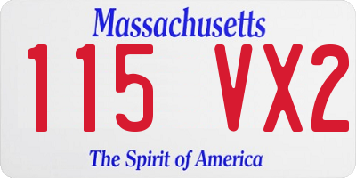 MA license plate 115VX2