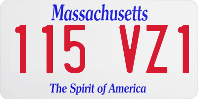 MA license plate 115VZ1