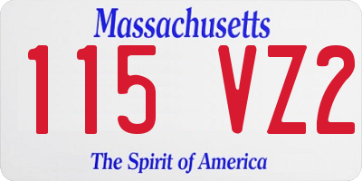 MA license plate 115VZ2