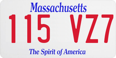 MA license plate 115VZ7