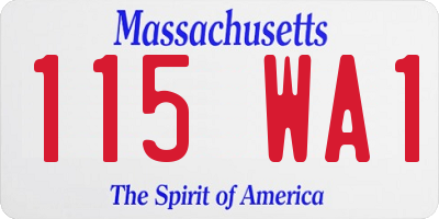 MA license plate 115WA1