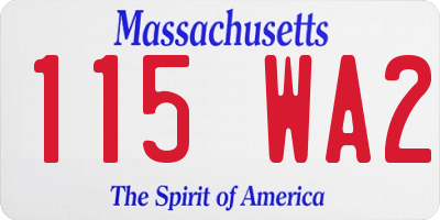 MA license plate 115WA2
