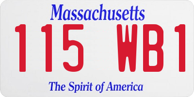 MA license plate 115WB1