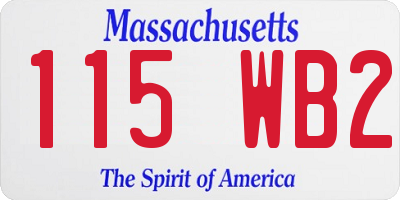 MA license plate 115WB2