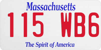 MA license plate 115WB6