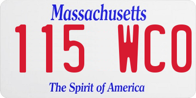 MA license plate 115WC0