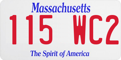 MA license plate 115WC2