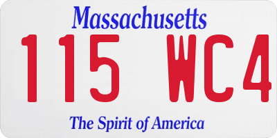 MA license plate 115WC4