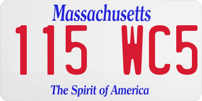 MA license plate 115WC5