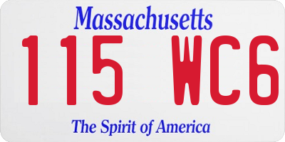 MA license plate 115WC6