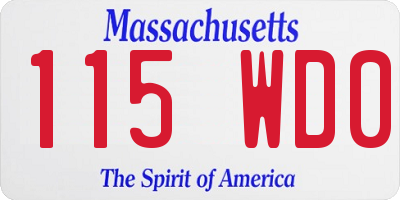 MA license plate 115WD0