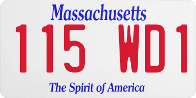 MA license plate 115WD1