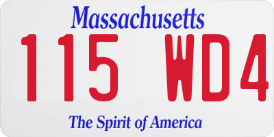 MA license plate 115WD4