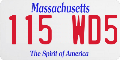 MA license plate 115WD5