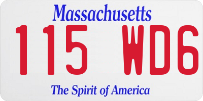 MA license plate 115WD6