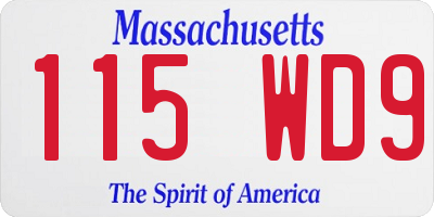 MA license plate 115WD9