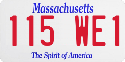 MA license plate 115WE1