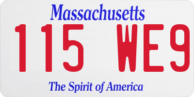 MA license plate 115WE9