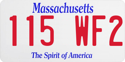 MA license plate 115WF2
