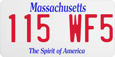 MA license plate 115WF5