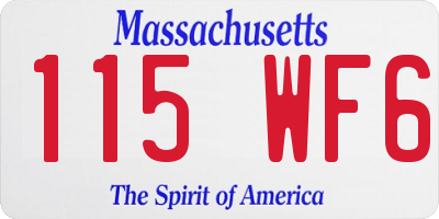 MA license plate 115WF6