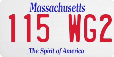 MA license plate 115WG2