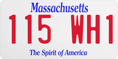 MA license plate 115WH1