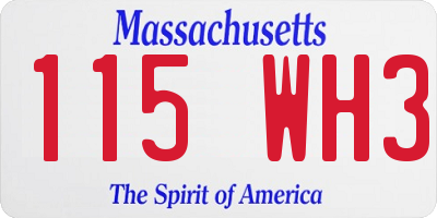 MA license plate 115WH3