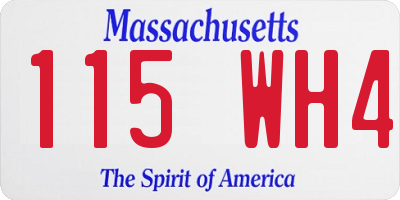 MA license plate 115WH4