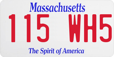 MA license plate 115WH5