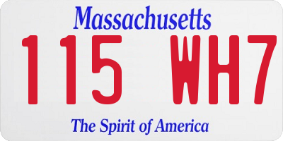MA license plate 115WH7