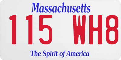 MA license plate 115WH8