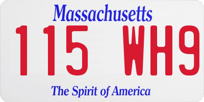 MA license plate 115WH9