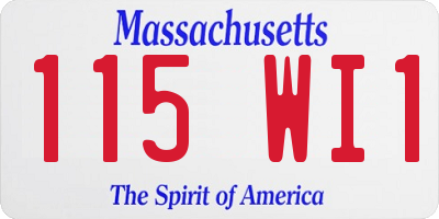 MA license plate 115WI1