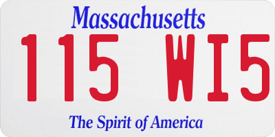 MA license plate 115WI5