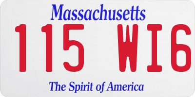 MA license plate 115WI6