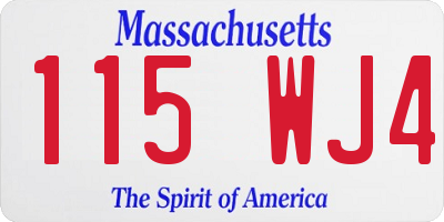 MA license plate 115WJ4