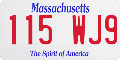 MA license plate 115WJ9