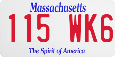 MA license plate 115WK6