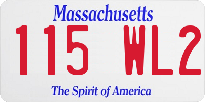 MA license plate 115WL2