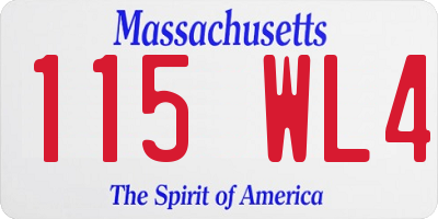 MA license plate 115WL4