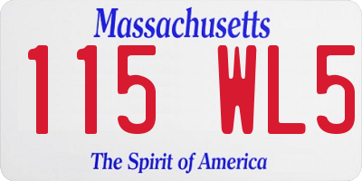 MA license plate 115WL5