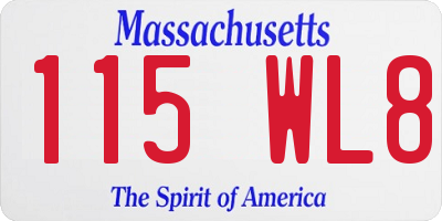 MA license plate 115WL8