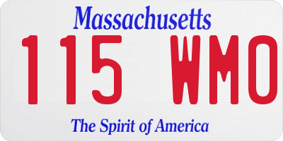 MA license plate 115WM0