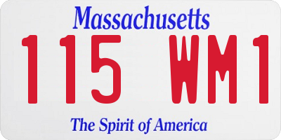 MA license plate 115WM1