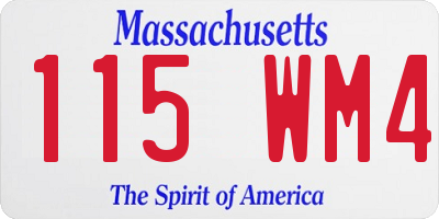 MA license plate 115WM4