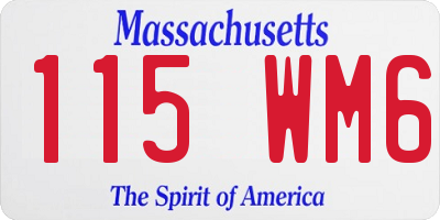 MA license plate 115WM6