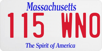 MA license plate 115WN0
