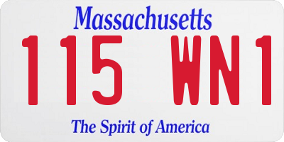MA license plate 115WN1