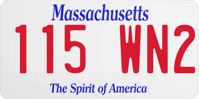 MA license plate 115WN2